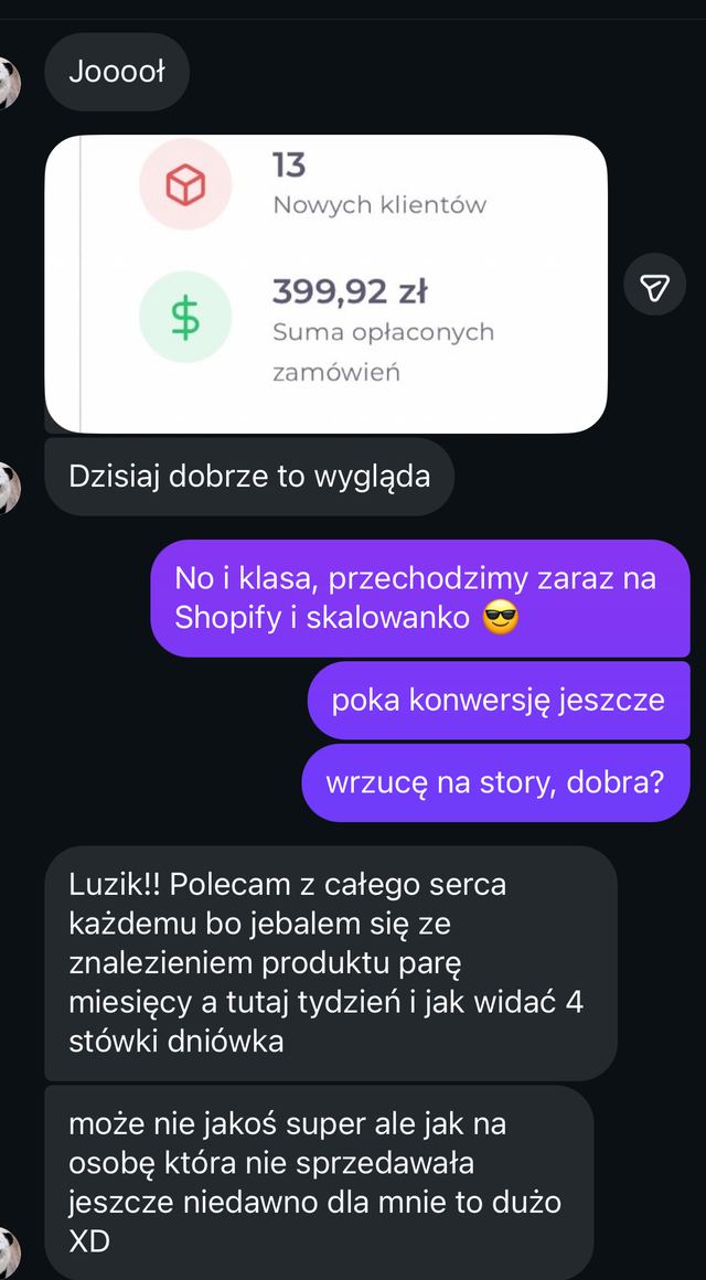 13 nowych klientów i prawie 400 zł sprzedaży